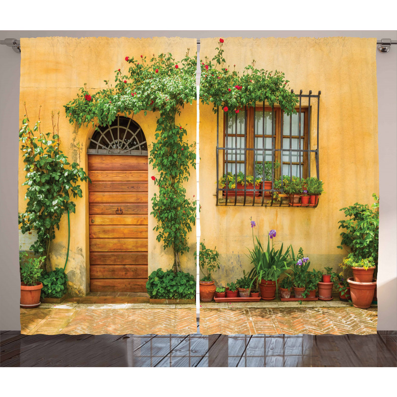 Plants and House Door Curtain