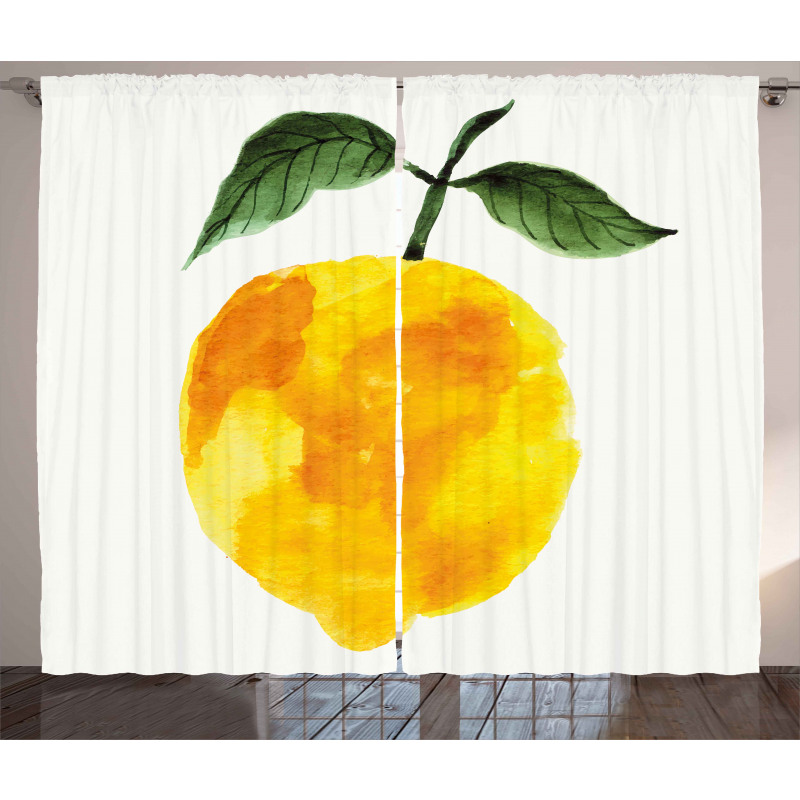 Watercolor Lemon Curtain