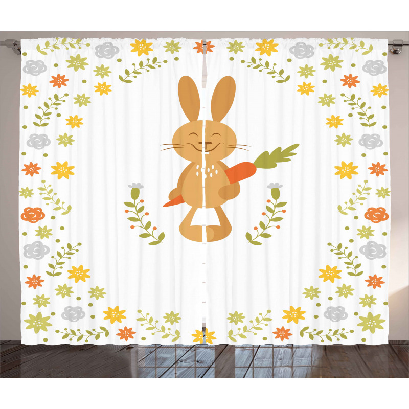 Smiling Rabbit Summer Curtain