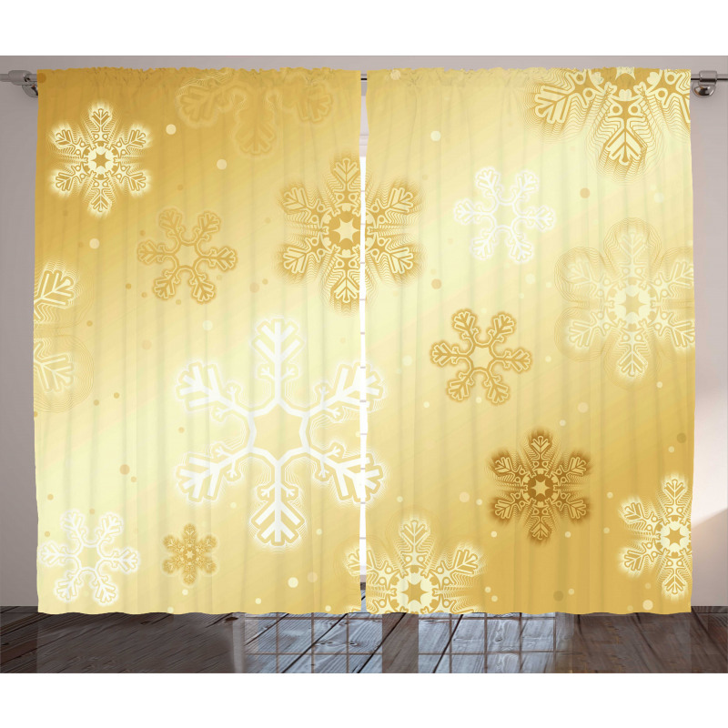 Snowflakes Noel Yule Curtain