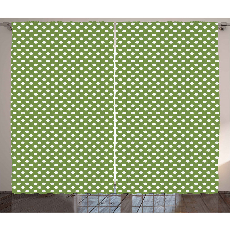 White Simple Polka Dots Curtain