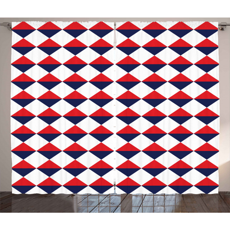 Red Half Triangles Curtain