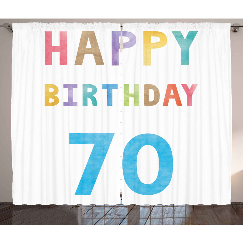 Abstract 70 Birthday Curtain