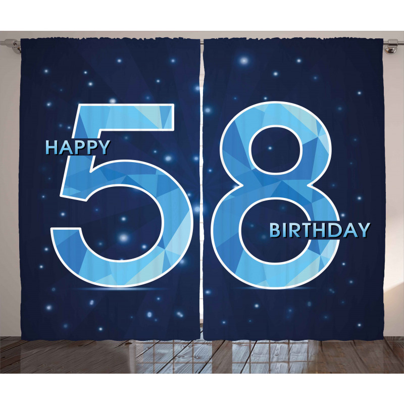 Number Night Sky Age Curtain