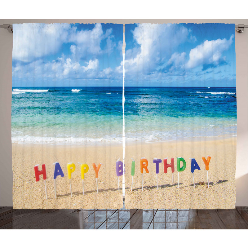 Happy Birthday Sign Curtain