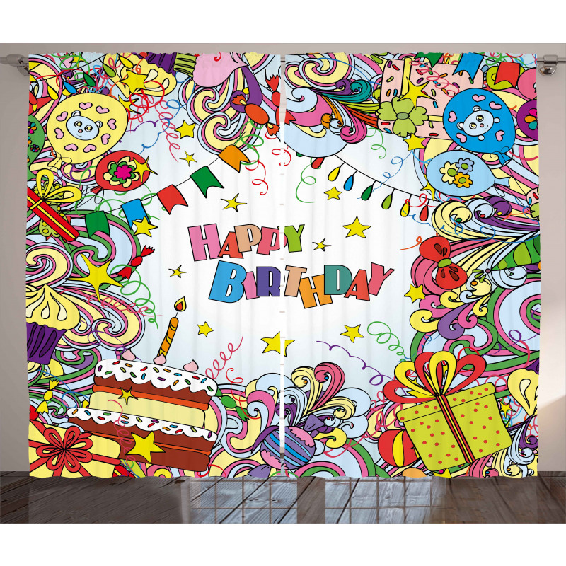 Colorful Cartoon Party Curtain