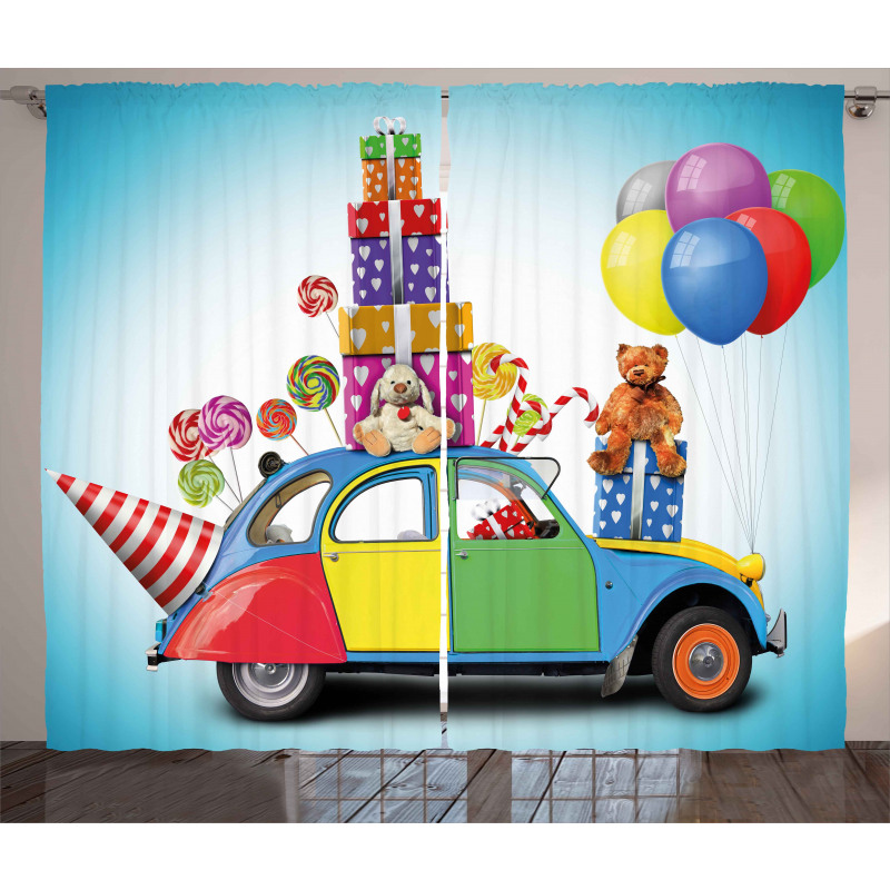 Car Hat Toys Lollipops Curtain