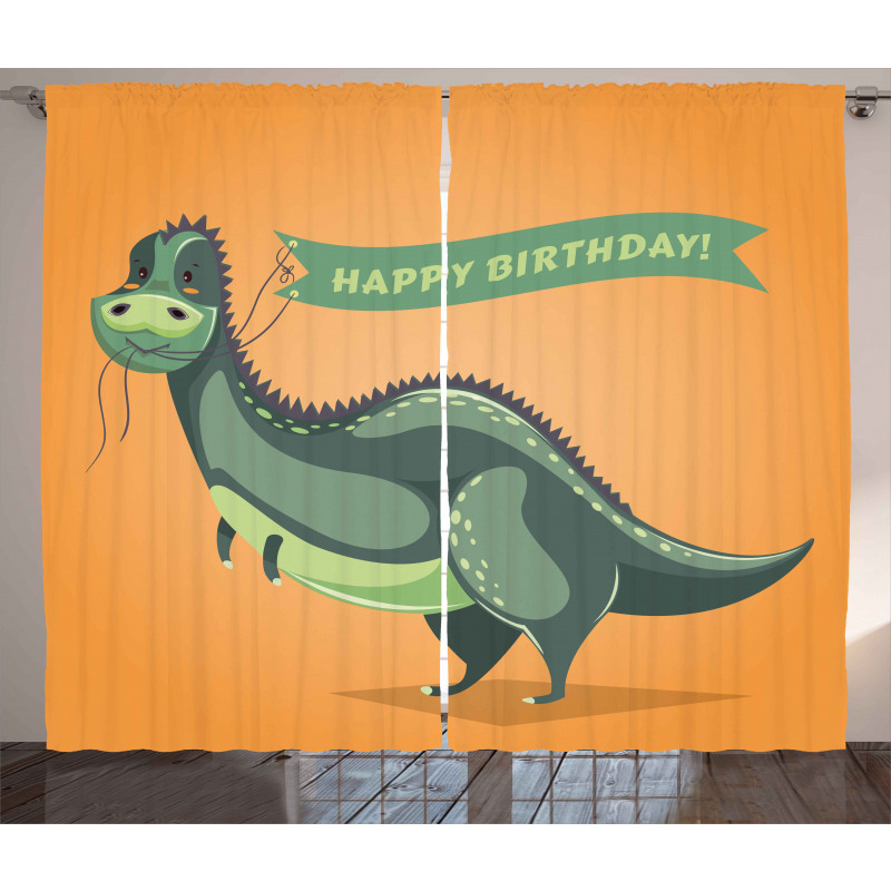 Birthday Greetings Fun Curtain