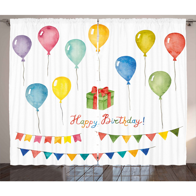 Watercolor Birthday Curtain