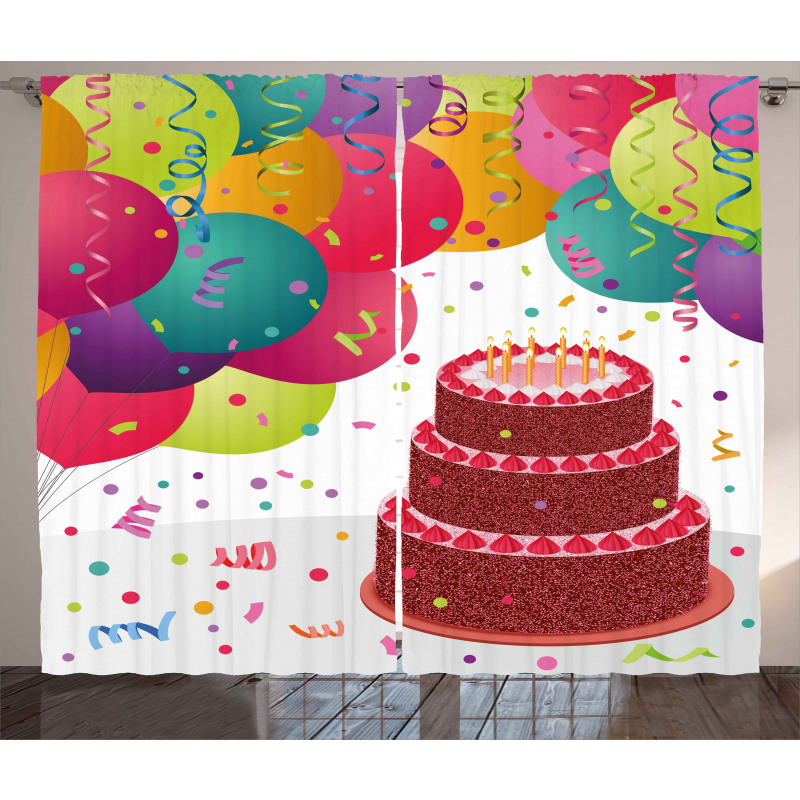 Birthday Cake Celebration Curtain