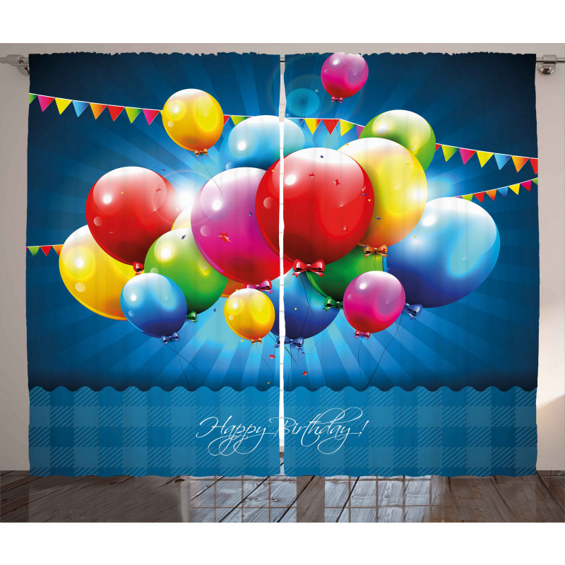 Vibrant Colored Balloons Curtain