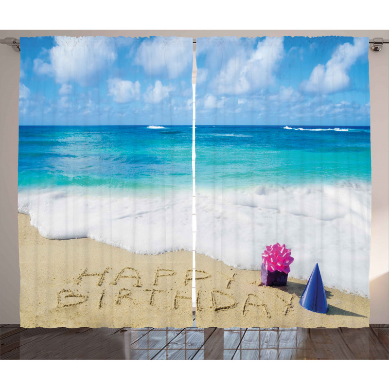 Happy Birthday on Sand Curtain