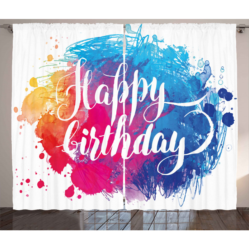 Birthday Message Colorful Curtain