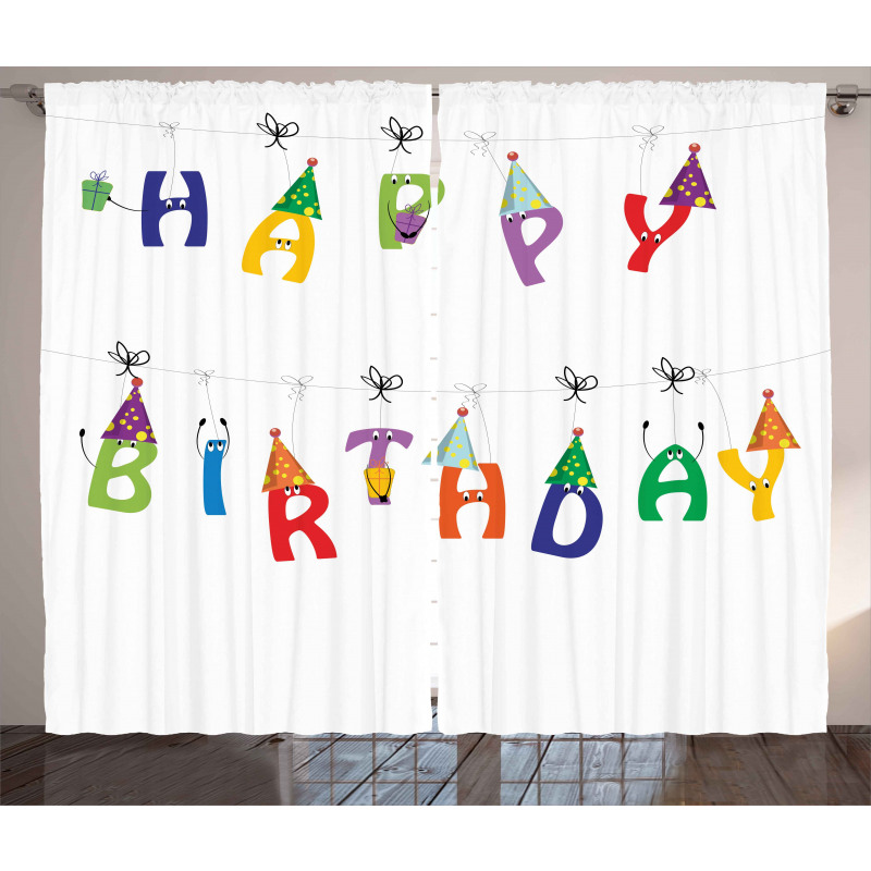 Funny Letters on Ropes Curtain