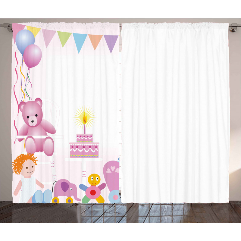 Baby Girl Birthday Curtain