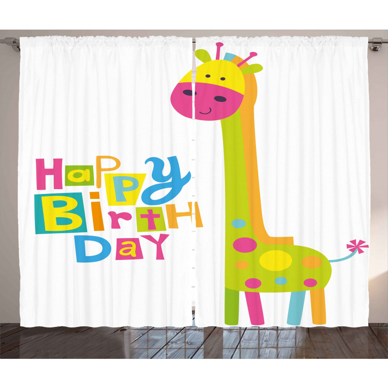 Birthday Baby Giraffe Curtain