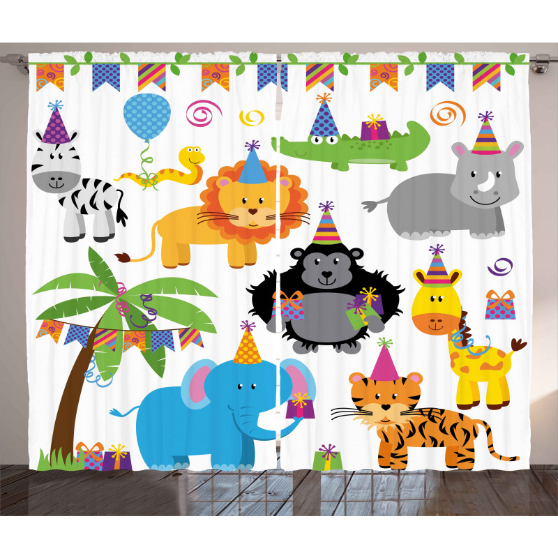 Wild Animals Birthday Curtain