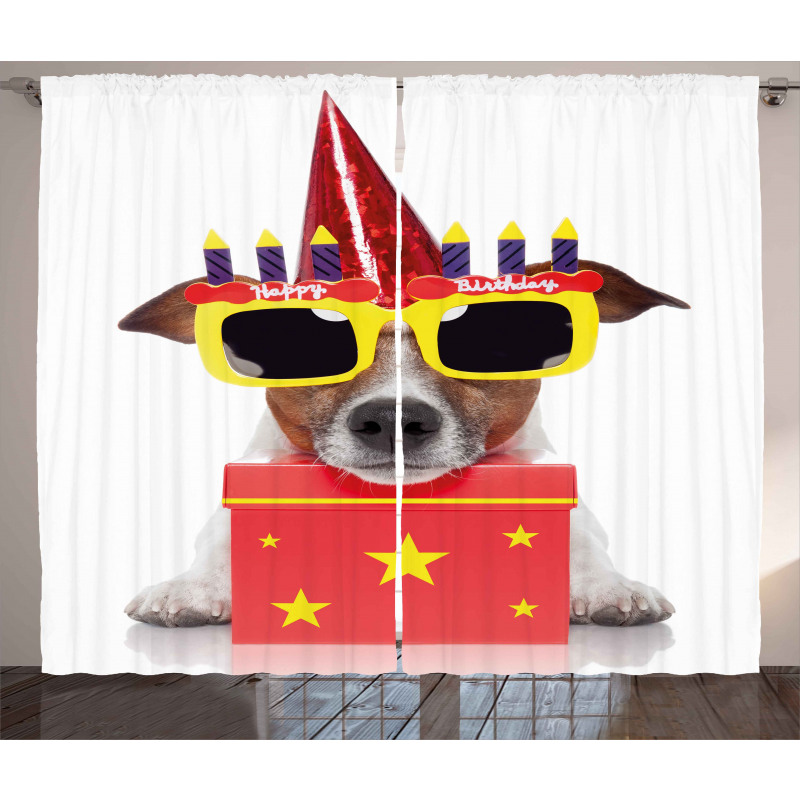 Party Dog Sunglasses Curtain