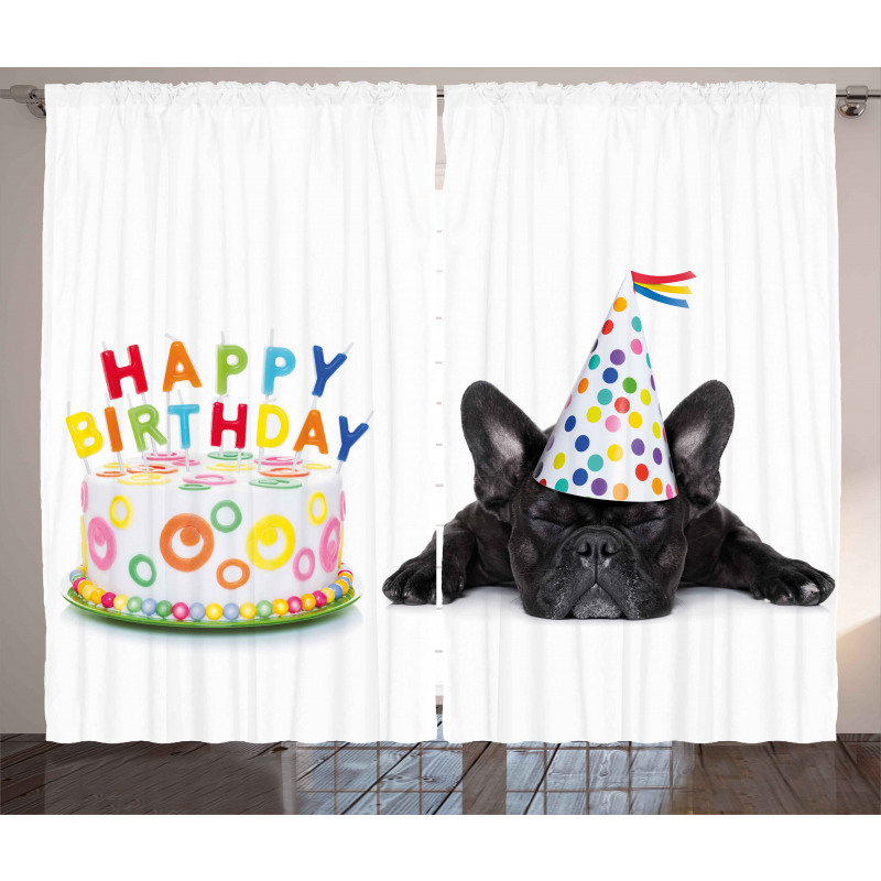 Bulldog Party Cake Curtain