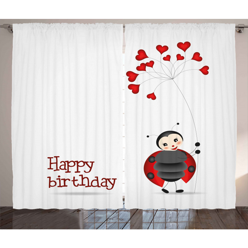 Birthday Ladybug Curtain