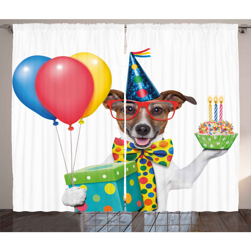 Birthday Dog Cake Curtain