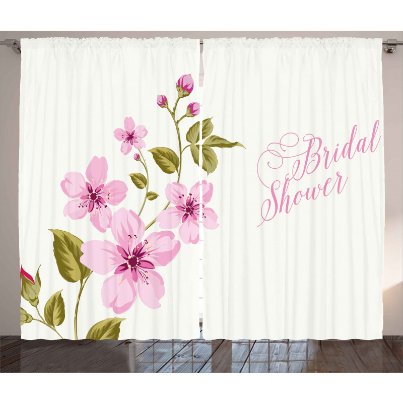 Spring Bridal Flowers Curtain
