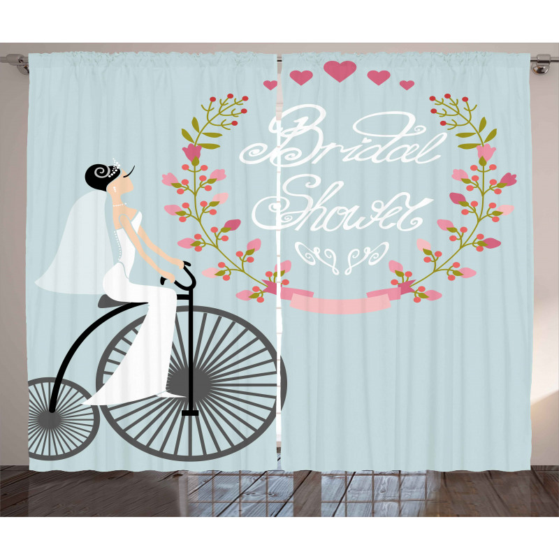 Bride Dress Bicycle Curtain