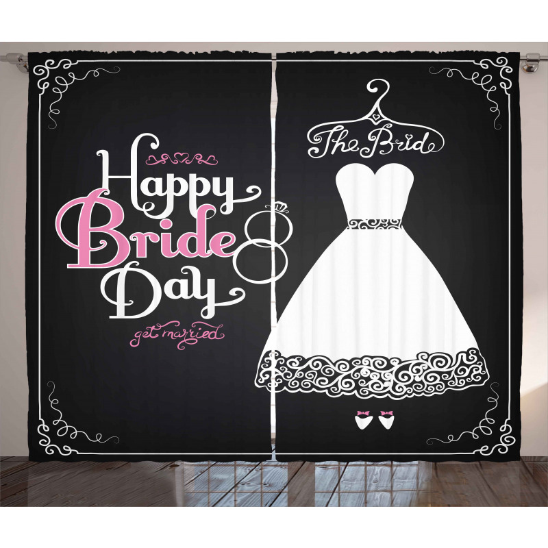 Happy Bride Day Words Curtain