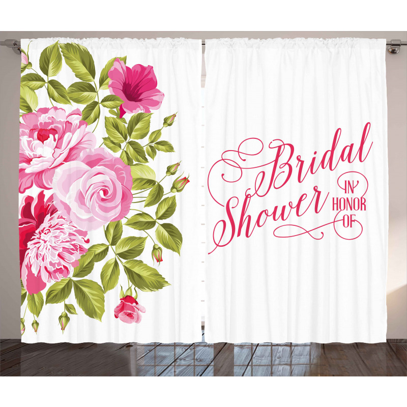 Bride Shabby Flowers Curtain