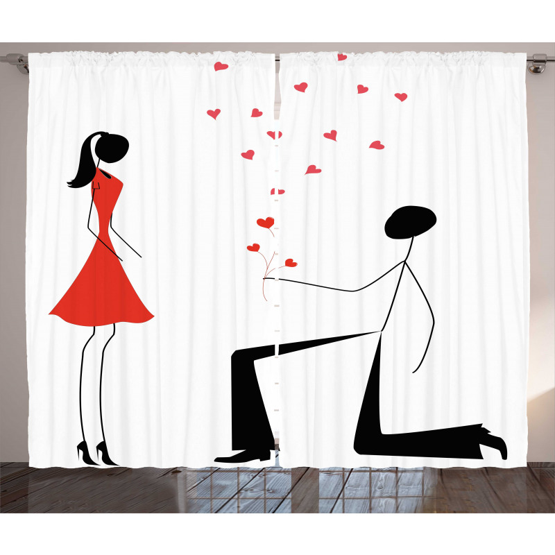 Couple with Hearts Curtain