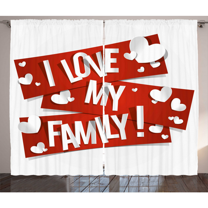 Family Love Heart Curtain