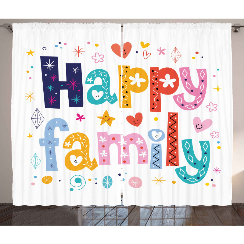 Happy Family Floral Curtain