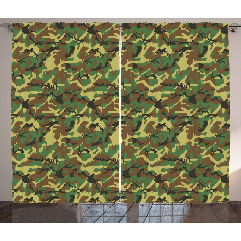 Woodland Abstract Jungle Curtain