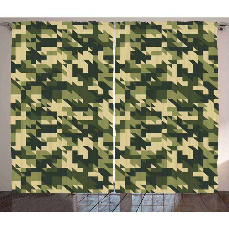 Abstract Chevron Forest Curtain