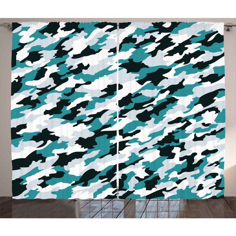 Aquatic Camouflage Tile Curtain