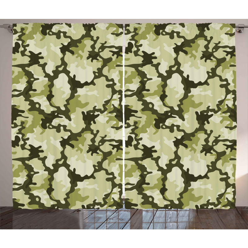 Jungle Camouflage Design Curtain