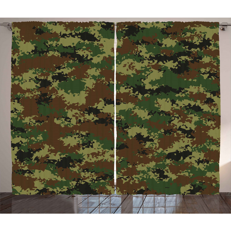 Grunge Graphic Camouflage Curtain