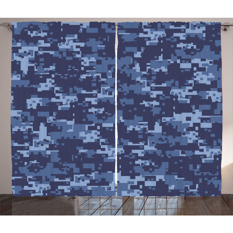 Grunge Camouflage Style Effect Curtain