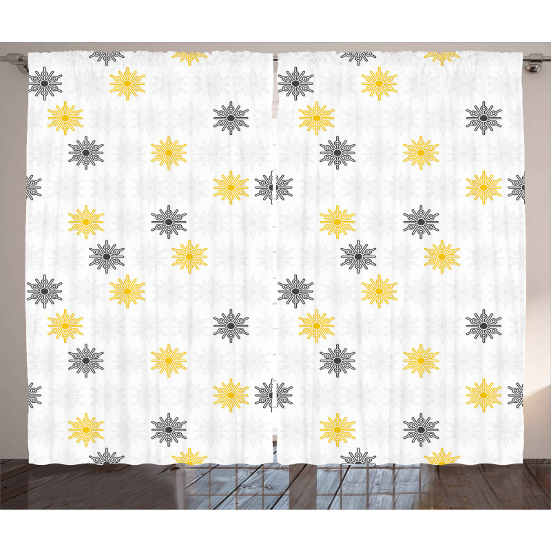 Sun Flowers Dots Curtain