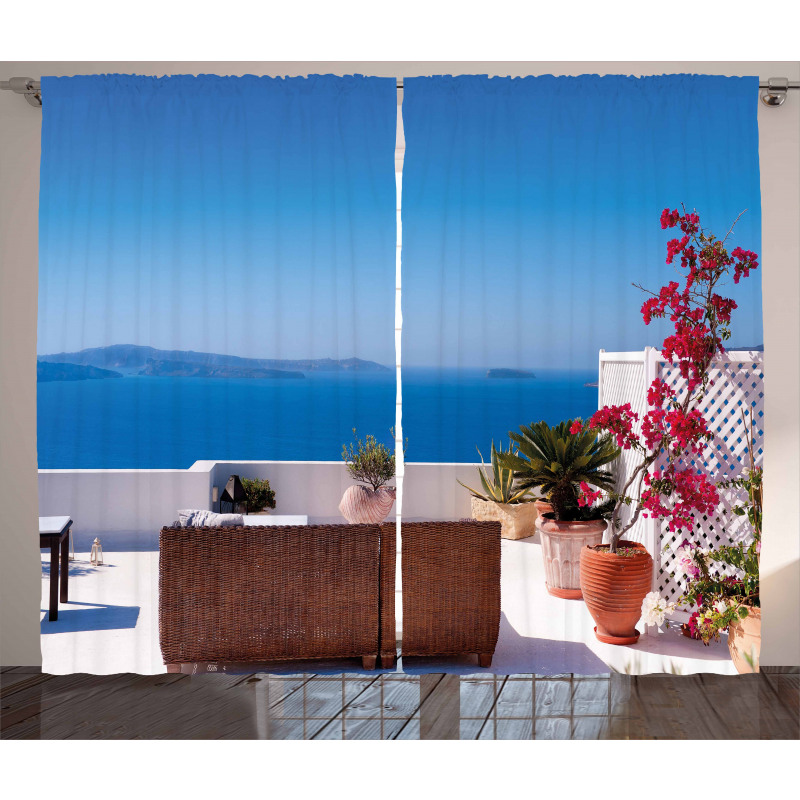 Santorini Aegean Sea Curtain