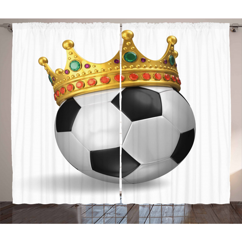 Football Soccer with Crown Curtain