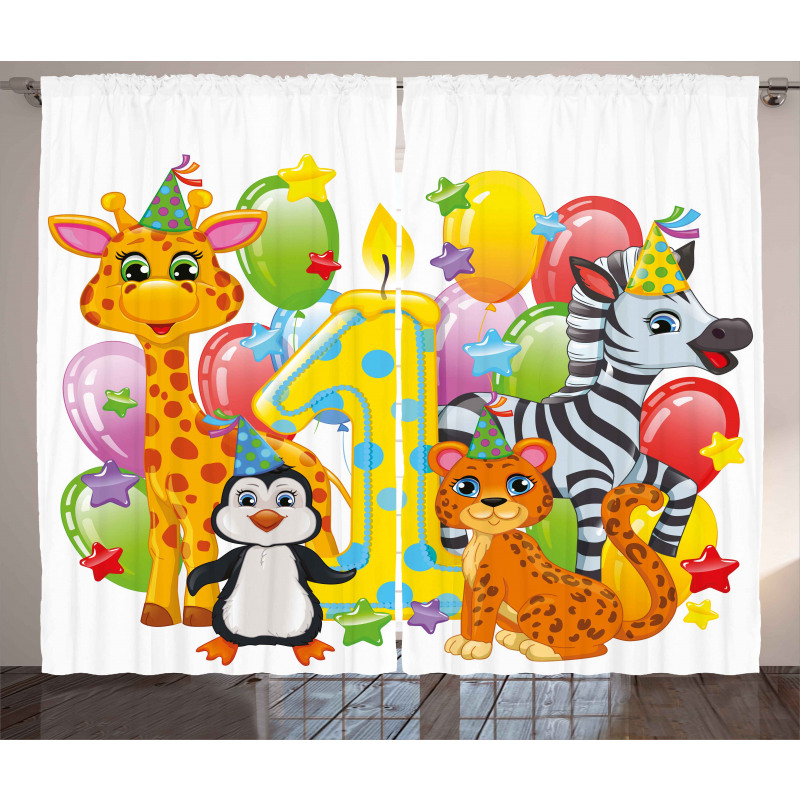 Safari Animal Birthday Curtain