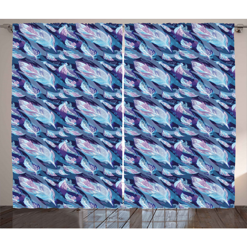 Feather and Wavy Design Curtain