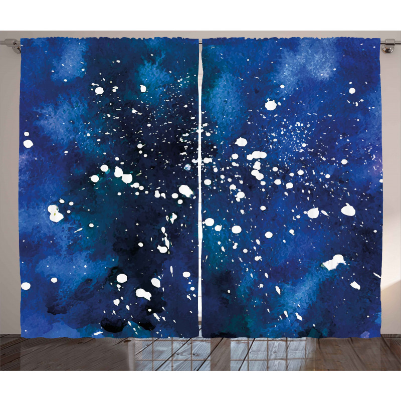 Grunge Space Theme Art Curtain