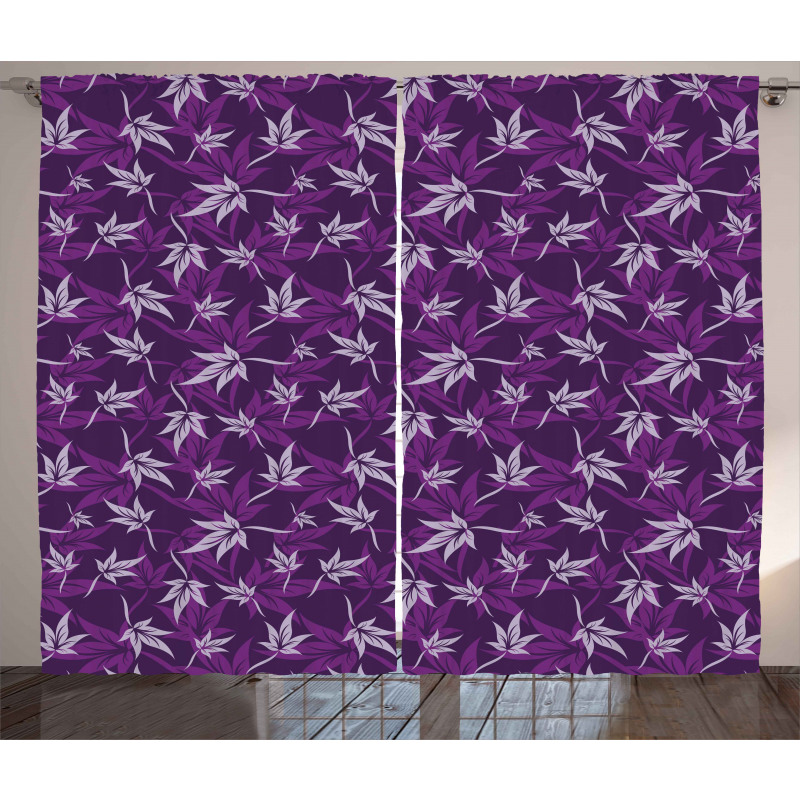 Abstract Lily Flowers Curtain