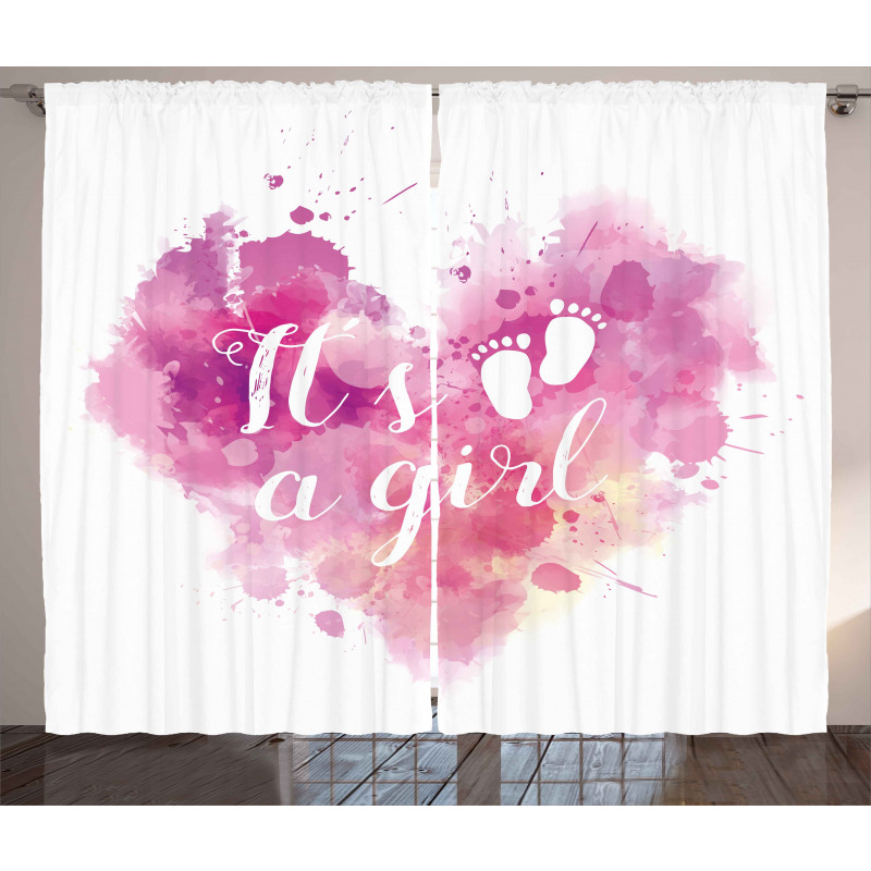 Hearts Pastel Girl Curtain