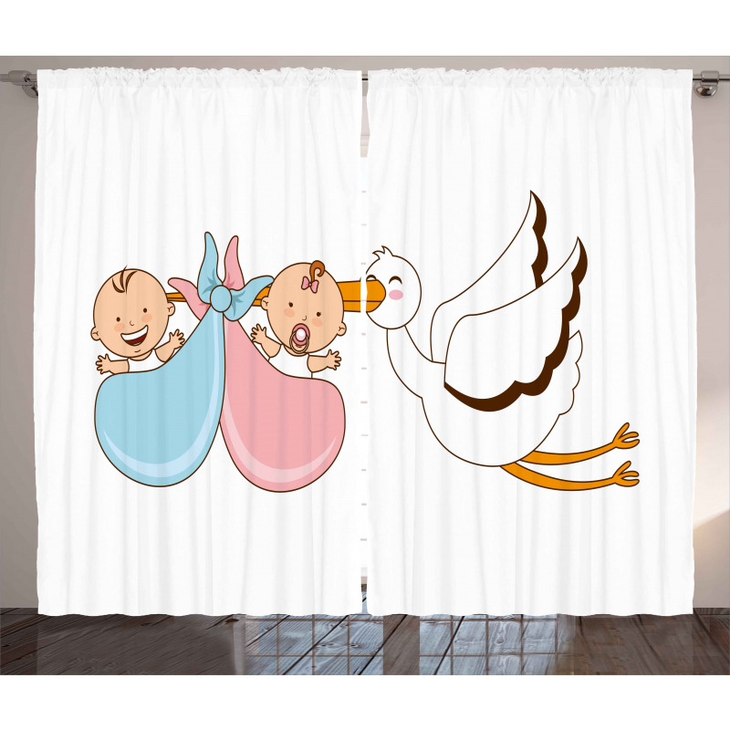 Babies Stork Playroom Curtain