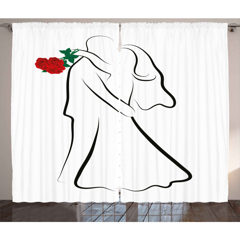 Silhouette Couple Curtain
