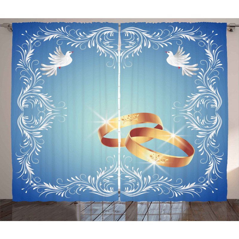 Ornament Frame Doves Rings Curtain