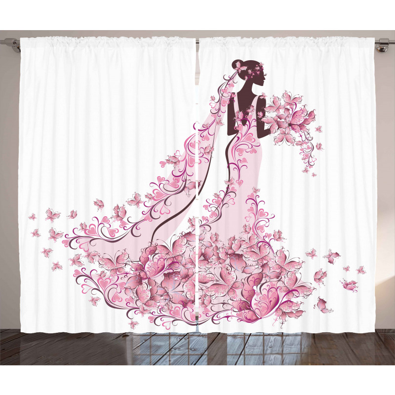 Floral Bridal Gown Curtain